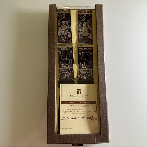 IOB Trafalgar Limited Edition Braces Suspenders I'll Drink to That Gatsby 1920s - Picture 1 of 5